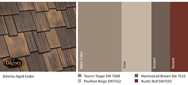 Color Ideas for DaVinci Roofscapes Aged Cedar Shakes