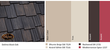 Color Ideas for DaVinci Roofscapes Black Oak Shakes